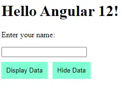showing div in angular on button click result