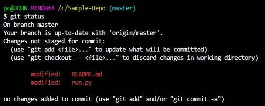 changes to commit