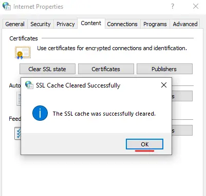 ssl cache cleared