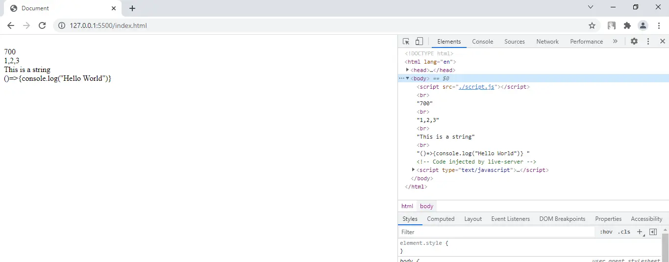 printing elements in javascript hashmap