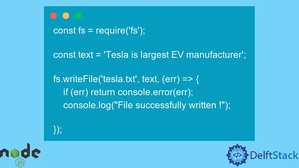 How to Write Files in Node JS