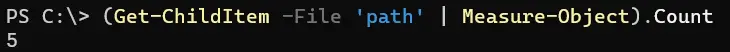 count items in a folder with powershell - output 2