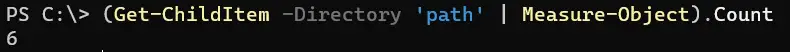 count items in a folder with powershell - output 3