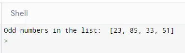 odd numbers using lambda function in python