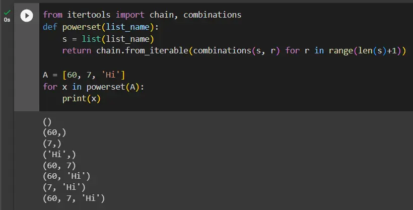 user-defined powerset