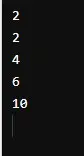 getting fibonacci sequence of first 5 numbers first example