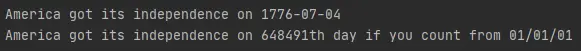 python datetime.toordinal output 3