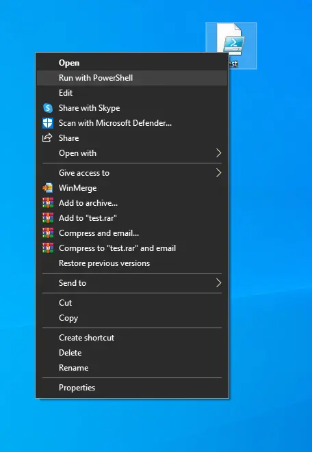 Ejecutar un script de PowerShell