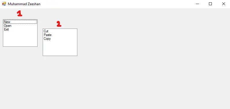 Escribir código en C# para agregar elementos manualmente en ListBox