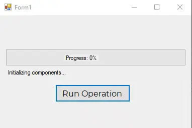 テキスト付きの C# プログレス バー - 出力