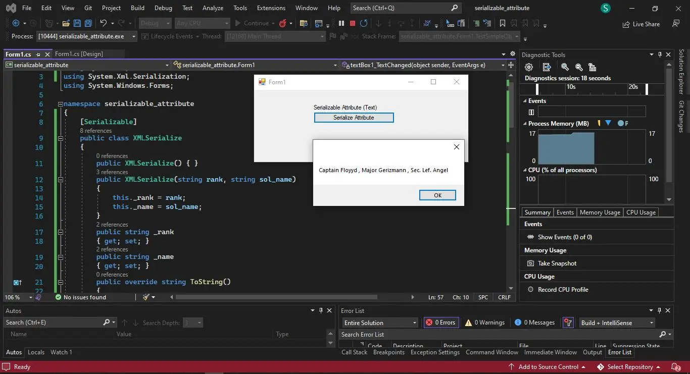 Serialisierbares C#-Attribut mit XMLSerializer