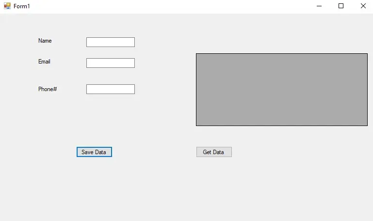 C# SQL Create Database - Formulario vacío