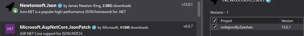 Json.NET 다운로드