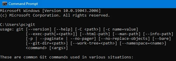 git en el símbolo del sistema
