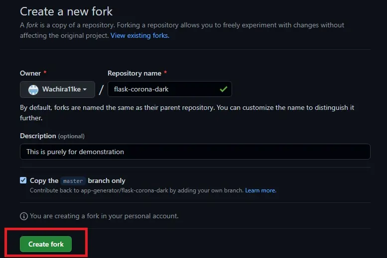 Fork erstellen