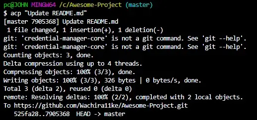add commit and push in one command