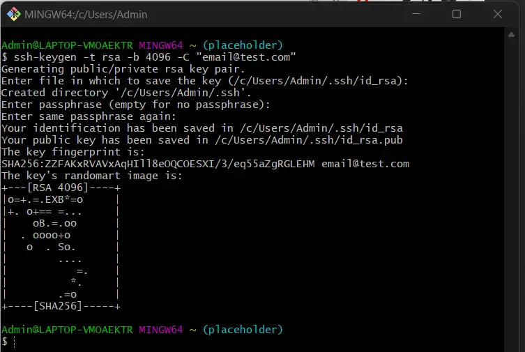 git ssh-keygen