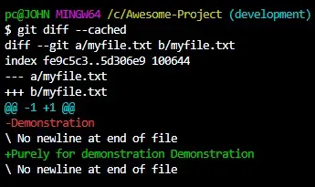 git diff –cached