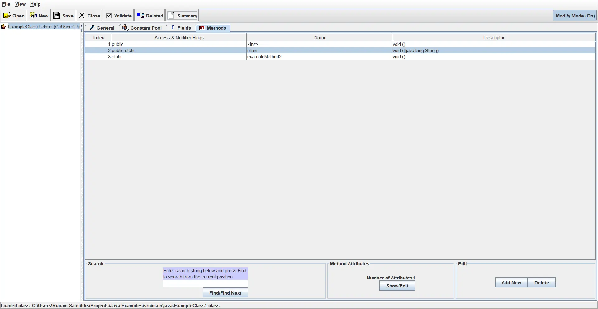 Klassendatei-Editor in Java - Schritt 2