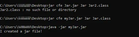 crear un archivo jar sin archivo de manifiesto