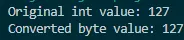 int to byte conversion - byteValue