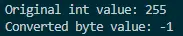 int to byte conversion - unsigned