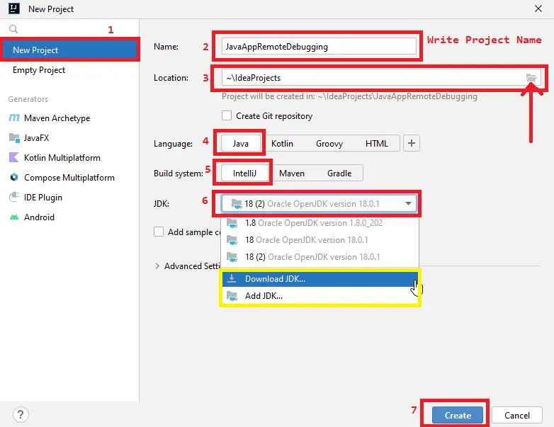 Java-Remote-Debugging – Projekt erstellen