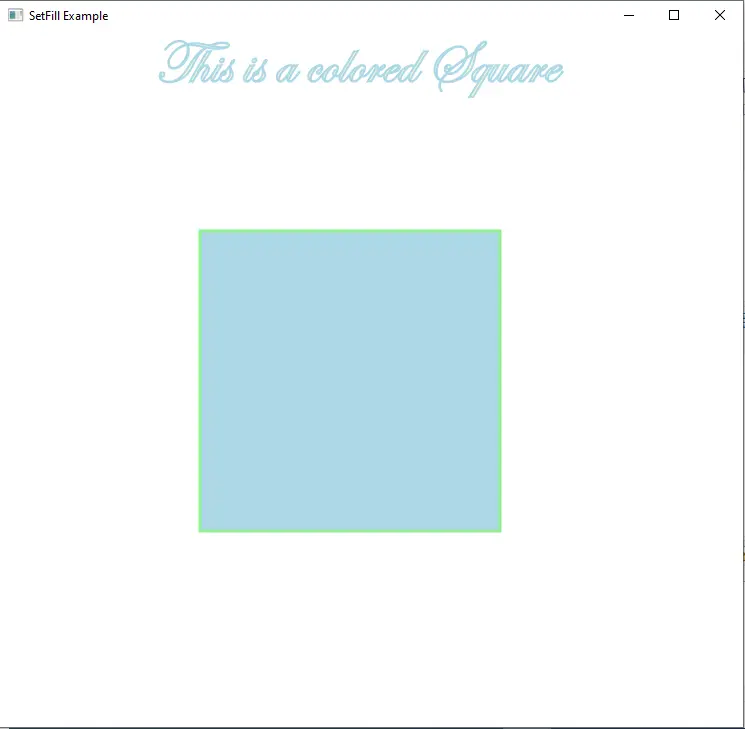 Forma de relleno de conjunto de JavaFX