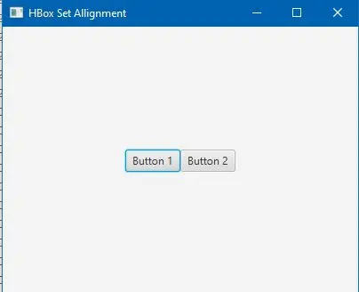 setAlignment JavaFX-Ausgabe
