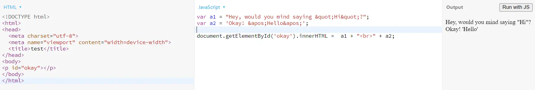 Escape-Anführungszeichen in Javascript