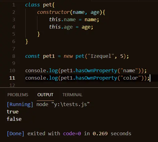 hasOwnprop pour obj de classe en javascript
