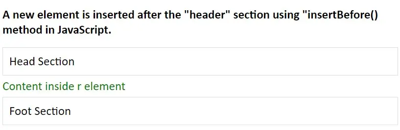 Use insertBefore() Method to Add an Element