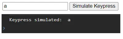 javascript simulate keypress output 2