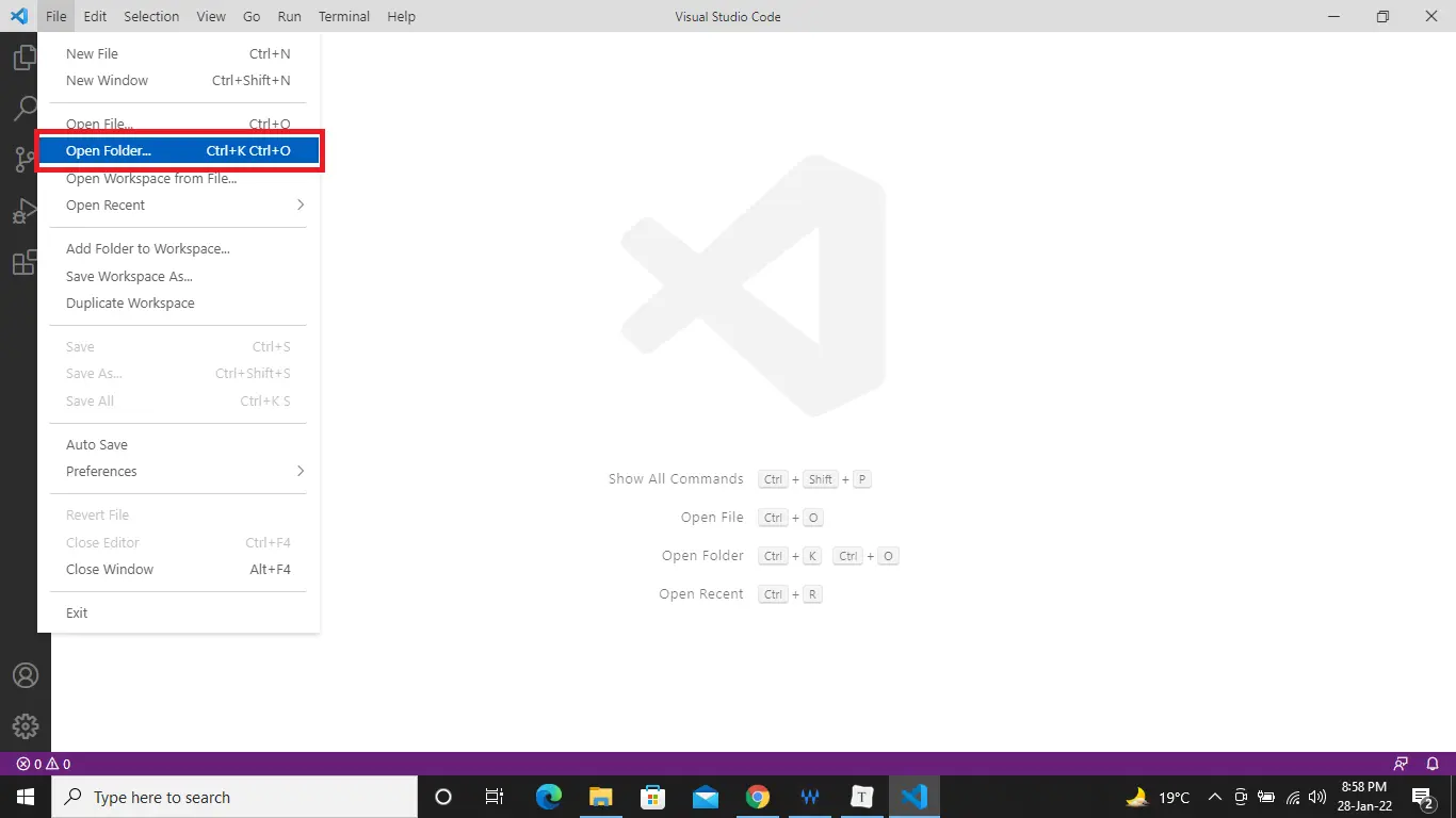 how to run javascript code in visual studio code - open folder in vscode