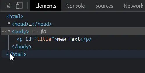 Utiliser la méthode text() pour modifier le texte directement - Sortie 2