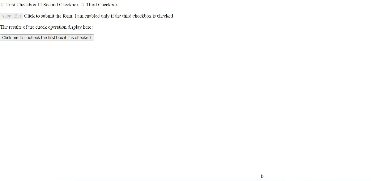 Uncheck checkbox if selected