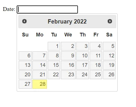 jQuery Date Picker