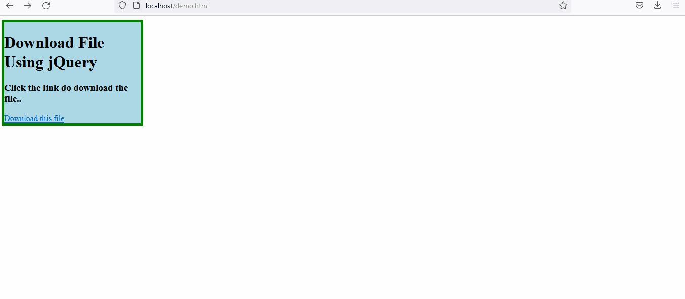 jQuery 속성을 사용하여 파일 다운로드