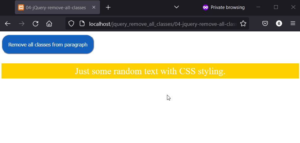 JavaScript className 속성을 사용하여 클래스 제거