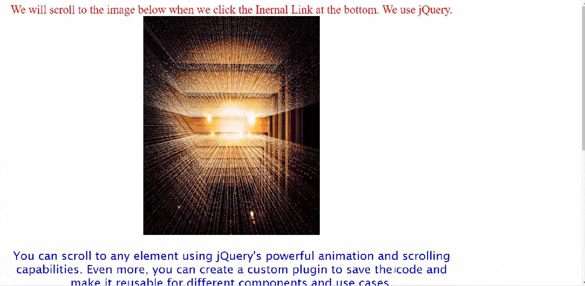 jQuery Scrollen Sie zu Interner Link