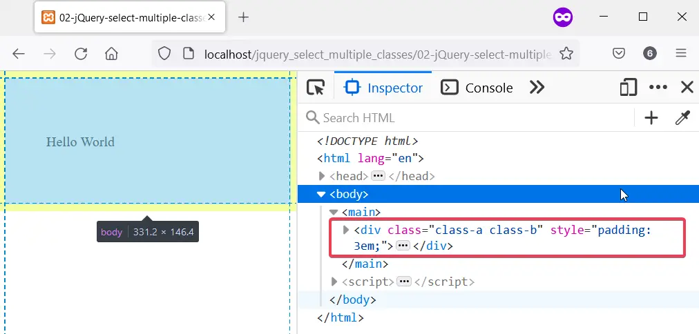 Seleccione varias clases en jQuery usando la función filter()