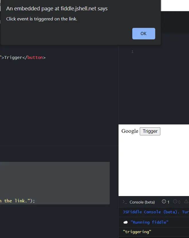 déclencheur clic jQuery