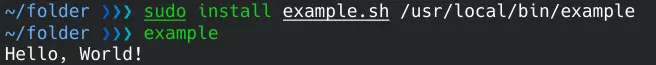 Commande d’installation sudo