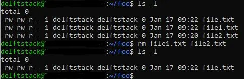 在 Linux 中刪除多個檔案