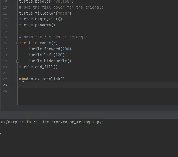 create colored triangle with matplotlib