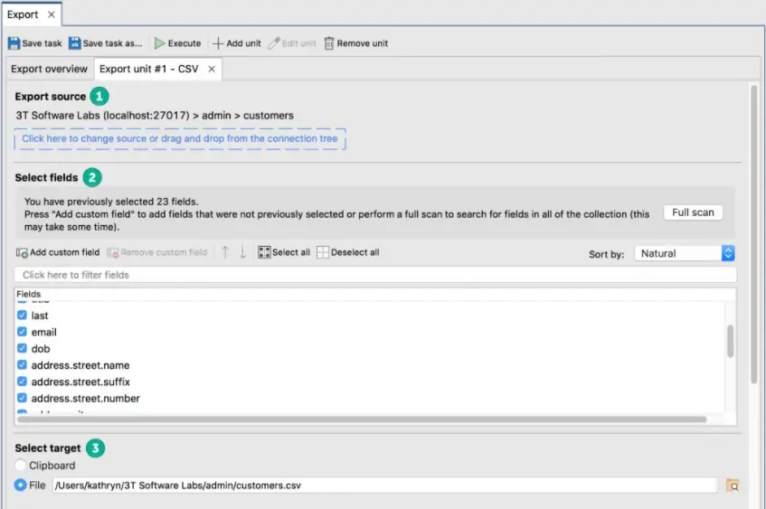 Exportar a CSV - Asistente de exportación 12