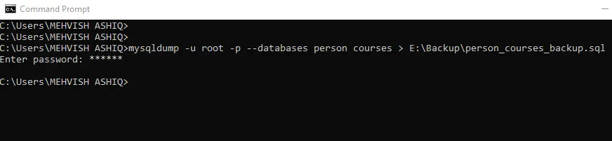 mysqldump を使用して mysql データベースをエクスポートします-複数のデータベースをエクスポートします