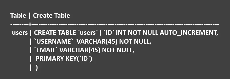 mysql テーブルの主キーの更新 - テーブル定義のパート 1