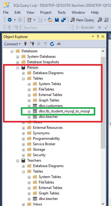 copier des données d’une base de données à une autre - après avoir copié mysql sur le serveur mssql