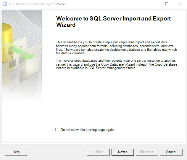 copier les données d’une base de données à une autre - cliquez sur suivant dans le serveur mssql